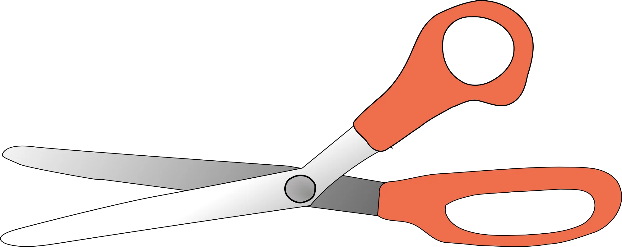 Classic Orange-Handled Precision Cutting Scissors Clipart Design Element
