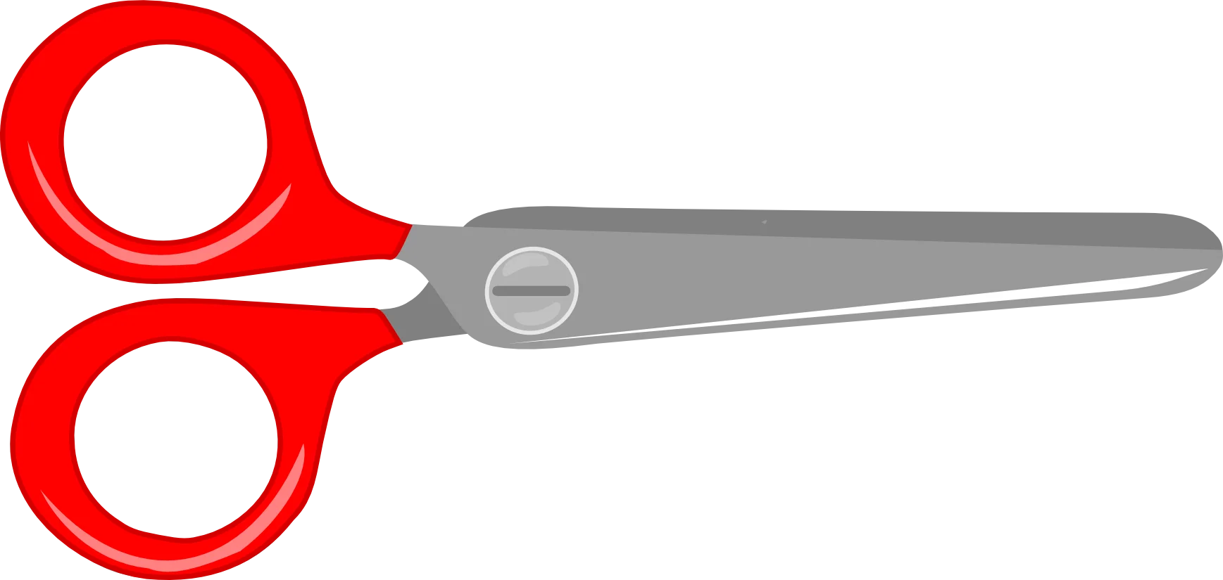 Classic Red-Handled School and Craft Scissors Minimalist Clipart Design