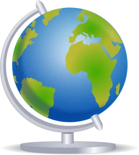 Detailed Earth Globe Clipart: Realistic Representation of Our Blue and Green Planet