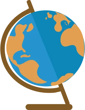 Educational Rotating Earth Globe Clipart Design with Stylized Continents