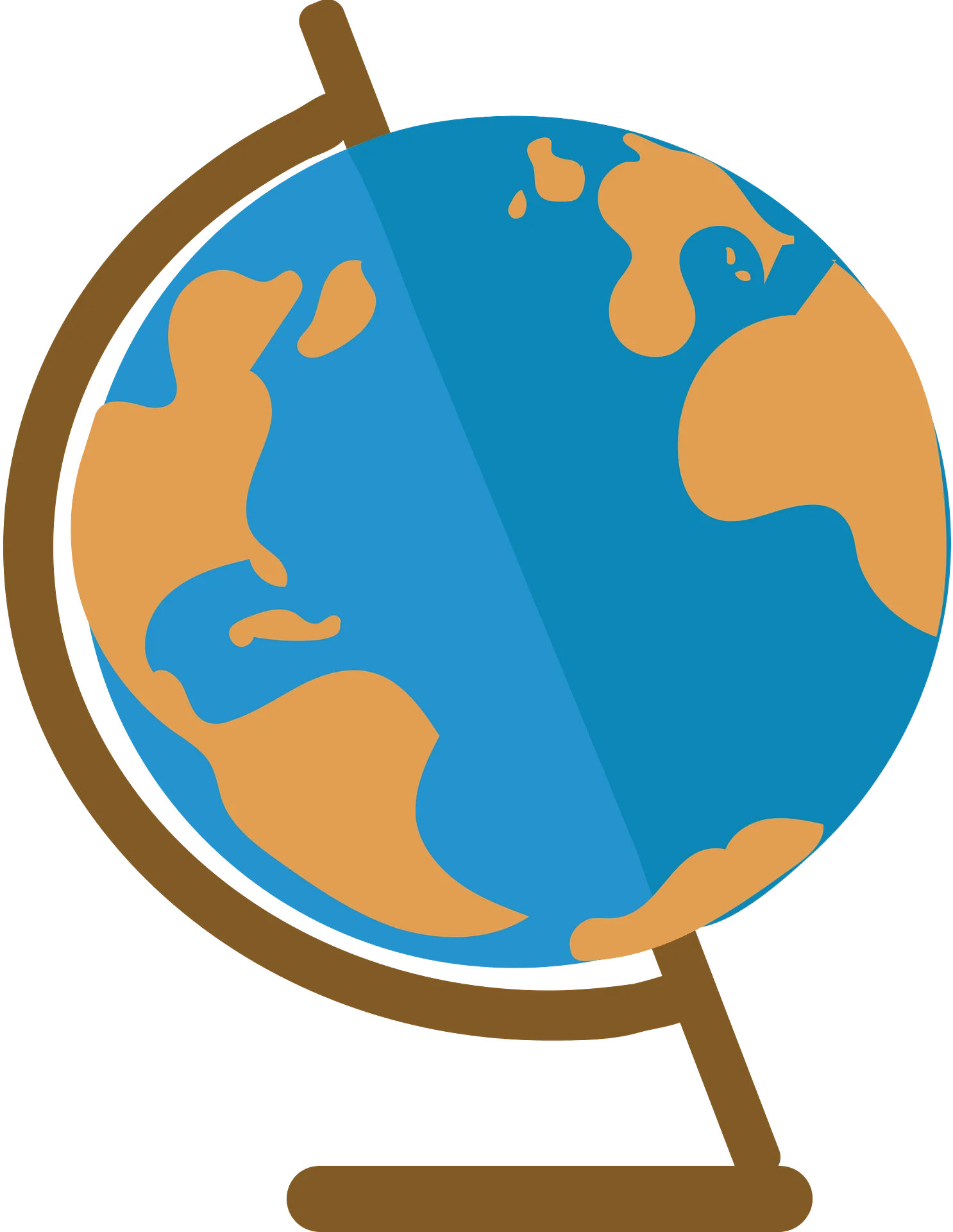 Educational Rotating Earth Globe Clipart Design with Stylized Continents
