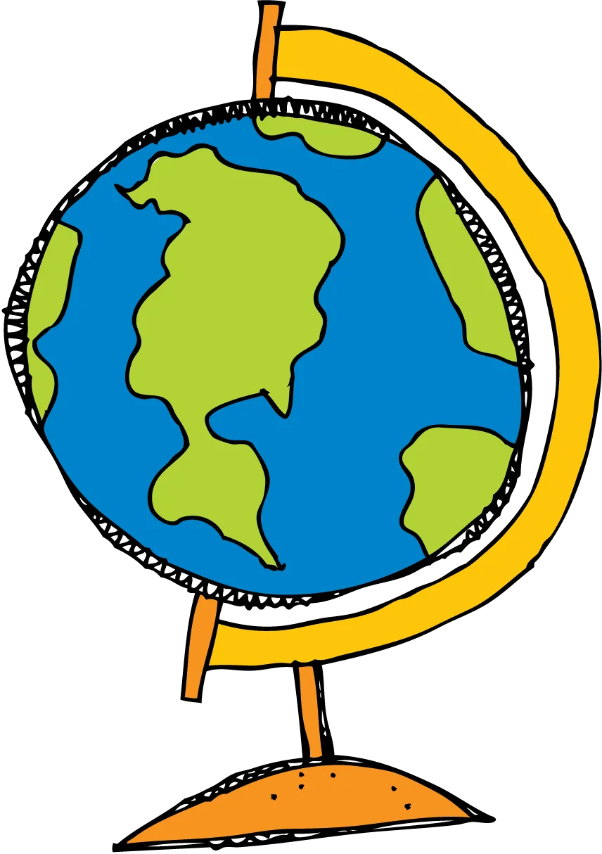 Educational World Globe Clipart: A Colorful Representation of Our Planetary Home