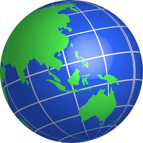 Elegant Blue and Green Earth Globe Clipart Representing Global Connectivity