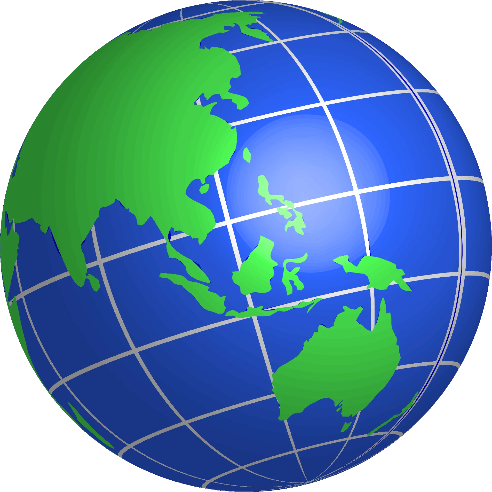 Elegant Blue and Green Earth Globe Clipart Representing Global Connectivity