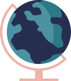 Minimalist Earth Globe Clipart Illustration with Soft Color Palette