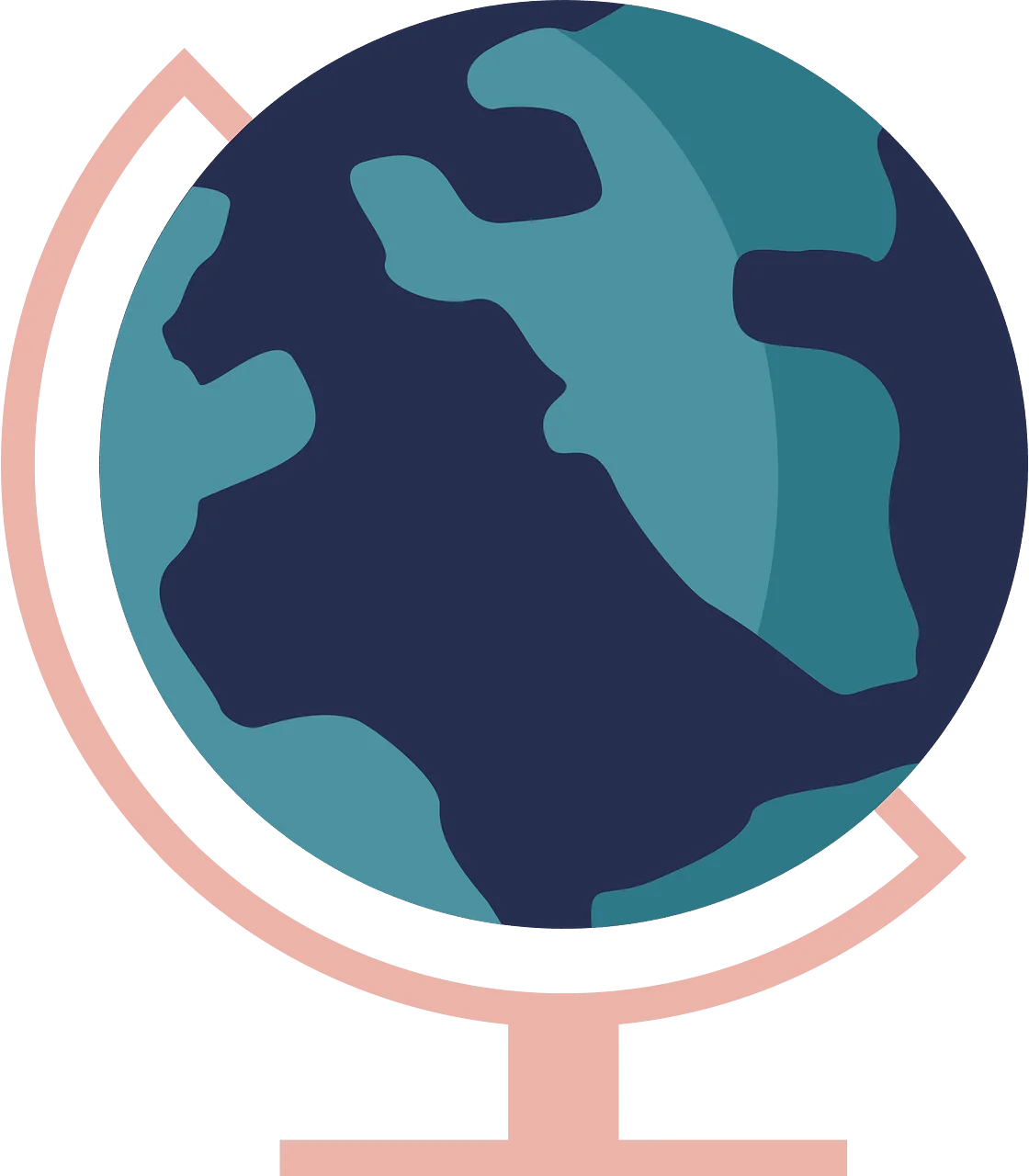 Minimalist Earth Globe Clipart Illustration with Soft Color Palette