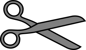 Minimalist Gray Scissors Clipart Design with Simple Geometric Silhouette