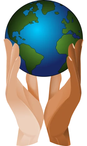 Nurturing Hands of Unity: Global Harmony Clipart Symbolizing Collaborative Care