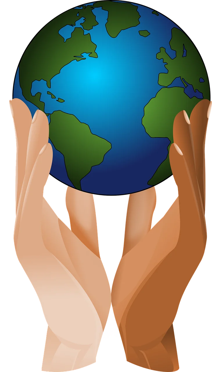 Nurturing Hands of Unity: Global Harmony Clipart Symbolizing Collaborative Care