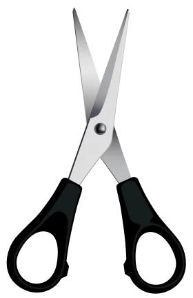 Precision Black and Silver Professional Scissors Clipart Design