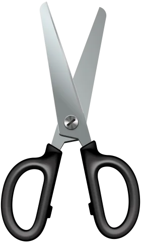 Professional Black and Silver Precision Cutting Scissors Clipart Design