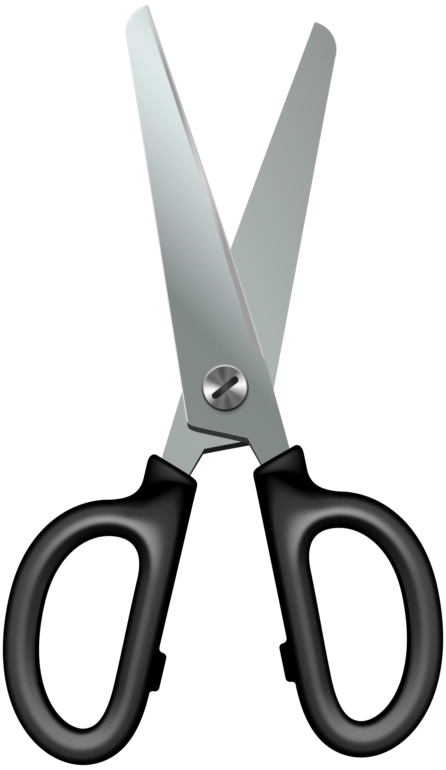 Professional Black and Silver Precision Cutting Scissors Clipart Design