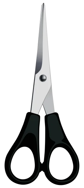 Professional Black and Silver Precision Cutting Scissors Clipart Design