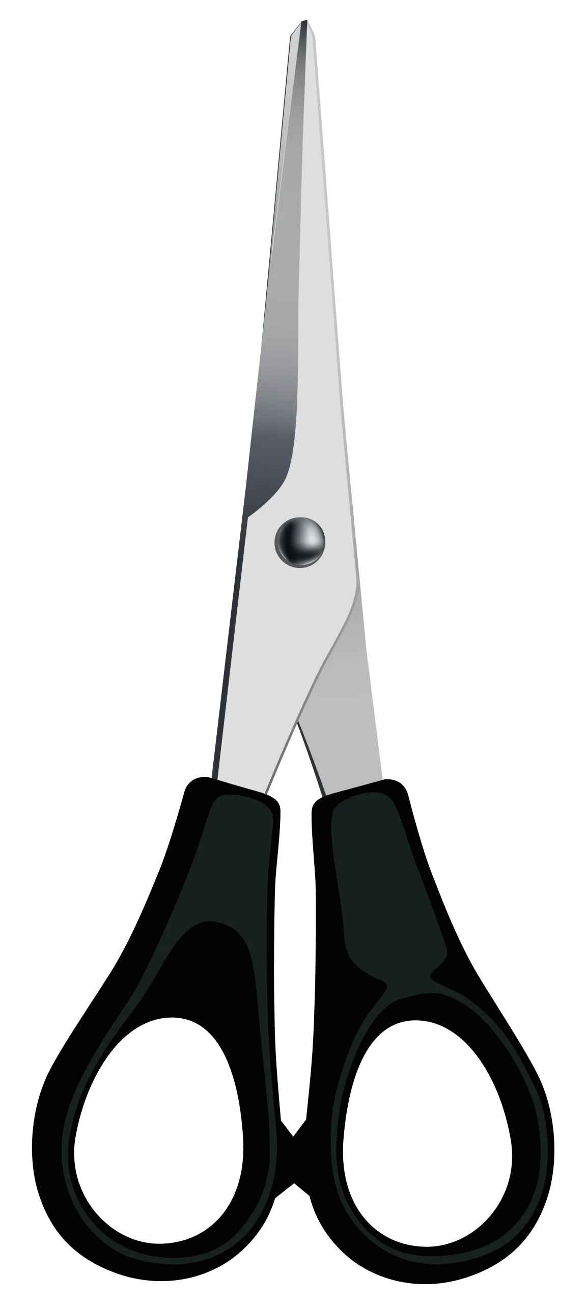 Professional Black and Silver Precision Cutting Scissors Clipart Design