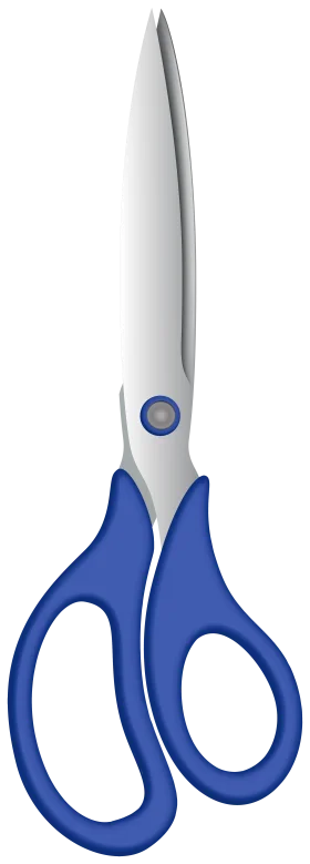 Professional Blue and Silver Office Scissors Precision Cutting Clipart Design