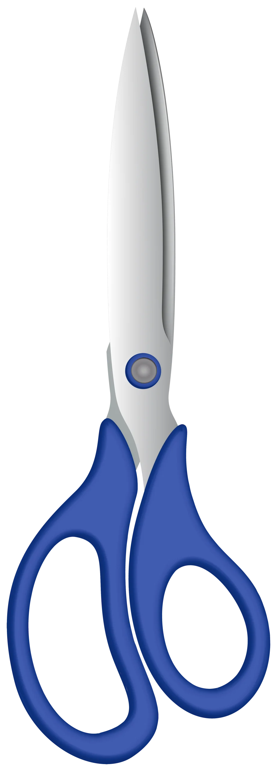 Professional Blue and Silver Office Scissors Precision Cutting Clipart Design