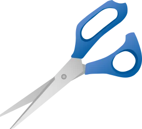 Professional Blue-Handled Stainless Steel Scissors Clipart Design Element