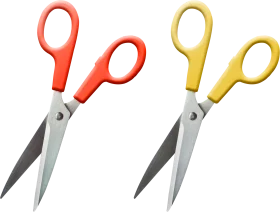Professional Crafting Scissors Clipart - Red and Yellow Precision Tools