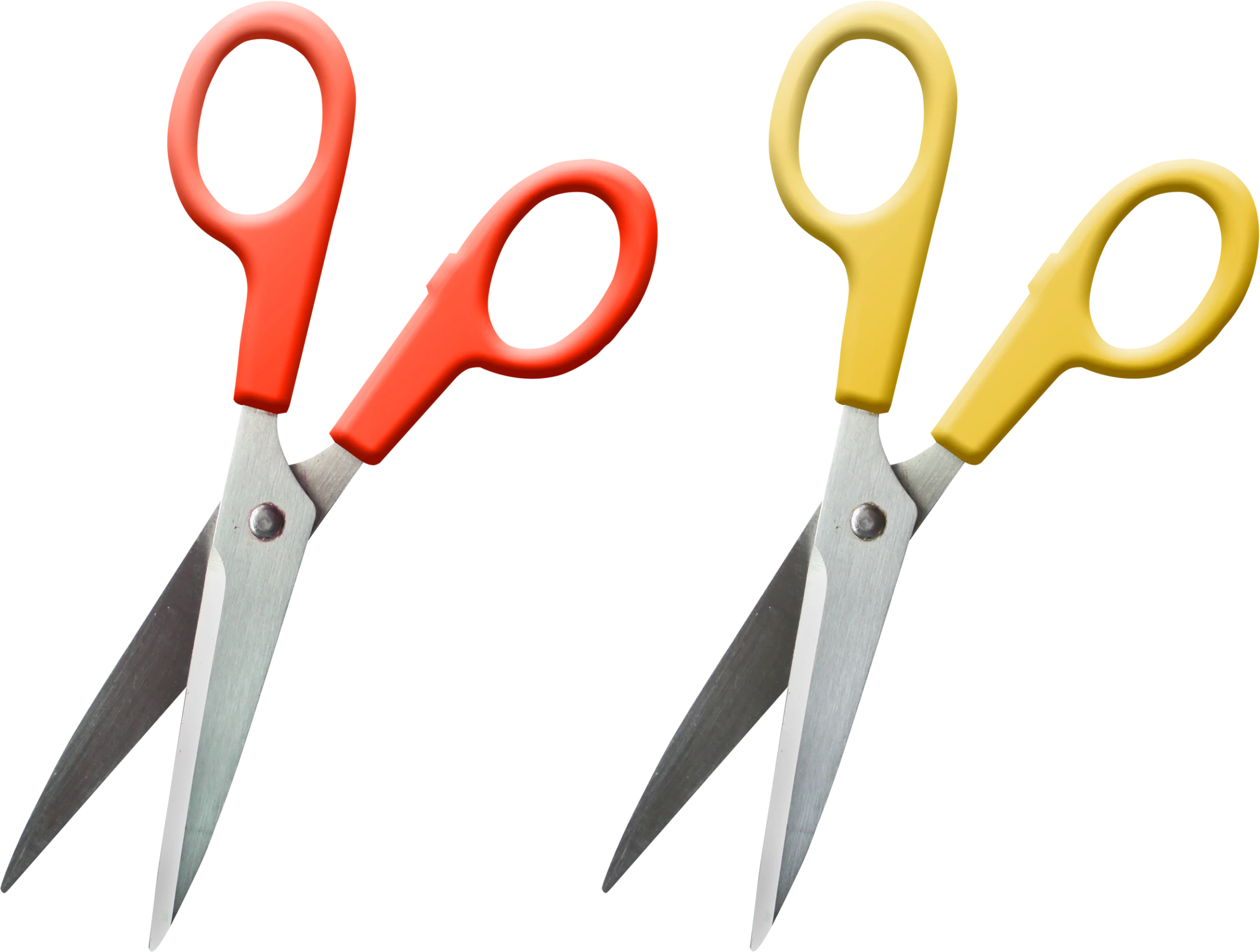 Professional Crafting Scissors Clipart - Red and Yellow Precision Tools