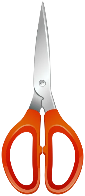 Professional Kitchen Scissors Clipart with Ergonomic Orange Handles