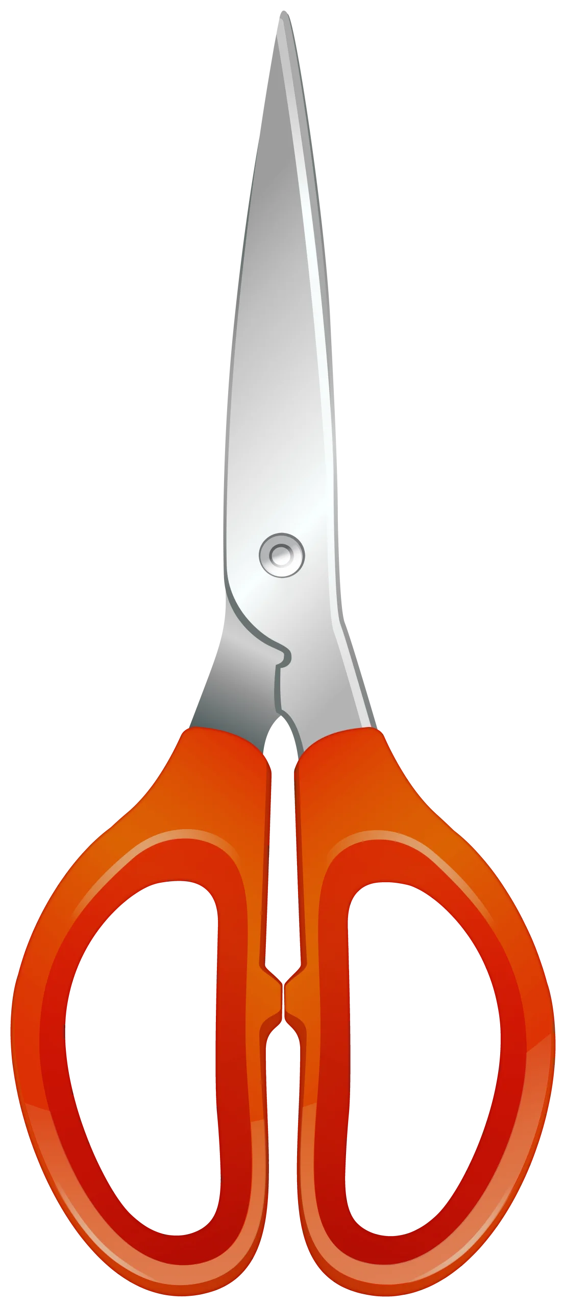 Professional Kitchen Scissors Clipart with Ergonomic Orange Handles