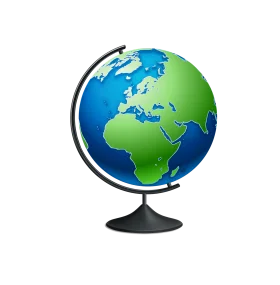 Realistic 3D World Globe Clipart Illustration with Detailed Geographical Representation