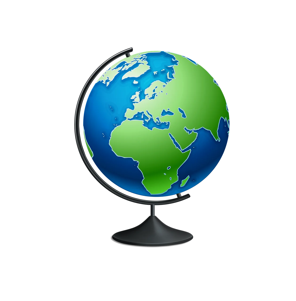 Realistic 3D World Globe Clipart Illustration with Detailed Geographical Representation