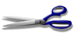 Sleek Blue and Silver Professional Crafting Scissors Clipart Design