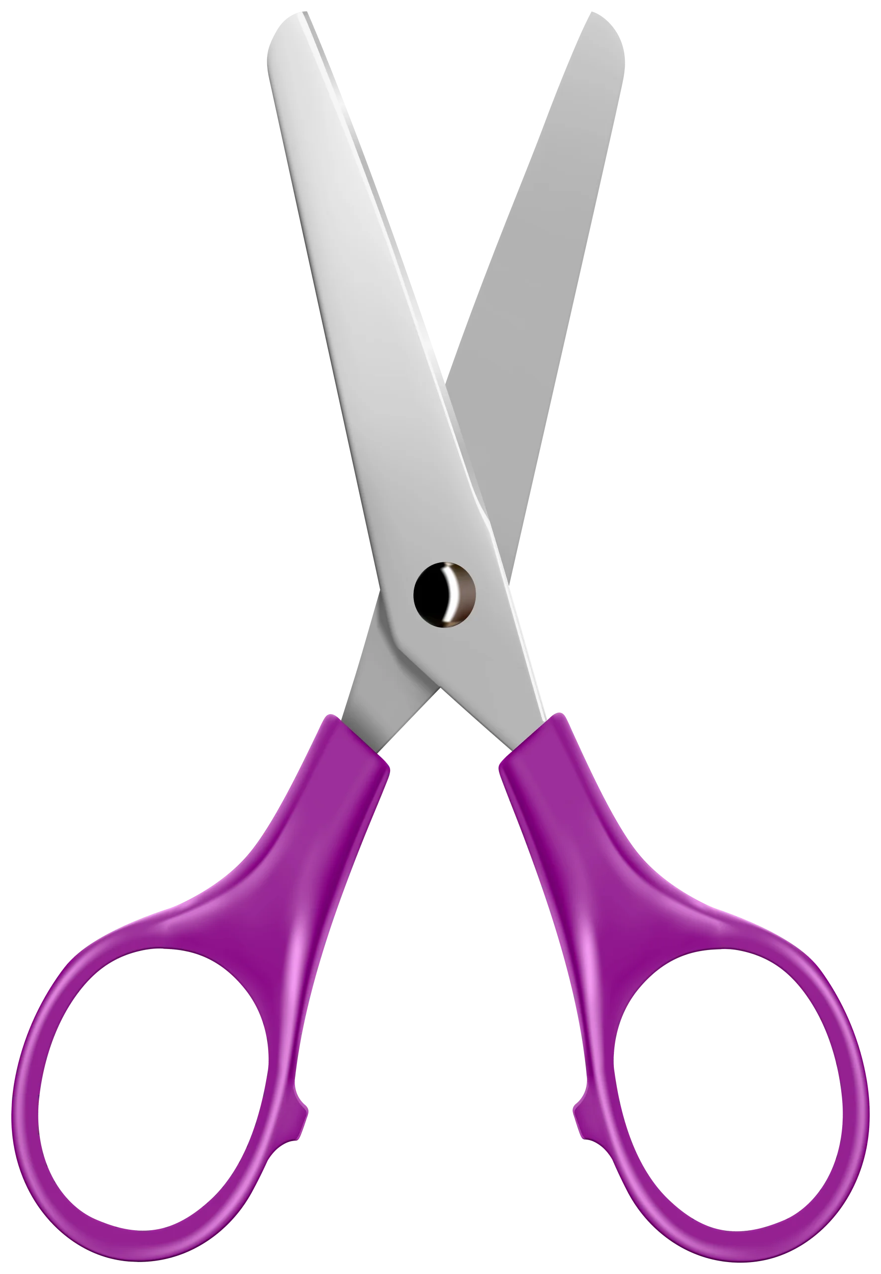 Sleek Purple-Handled Professional Stainless Steel Scissors Clipart Design