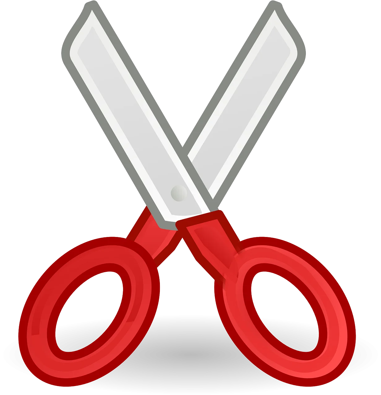 Sleek Red-Handled School and Craft Scissors Clipart Design Element