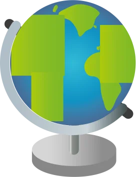Stylized Earth Globe Clipart Showcasing Continents and Oceans in Geometric Design