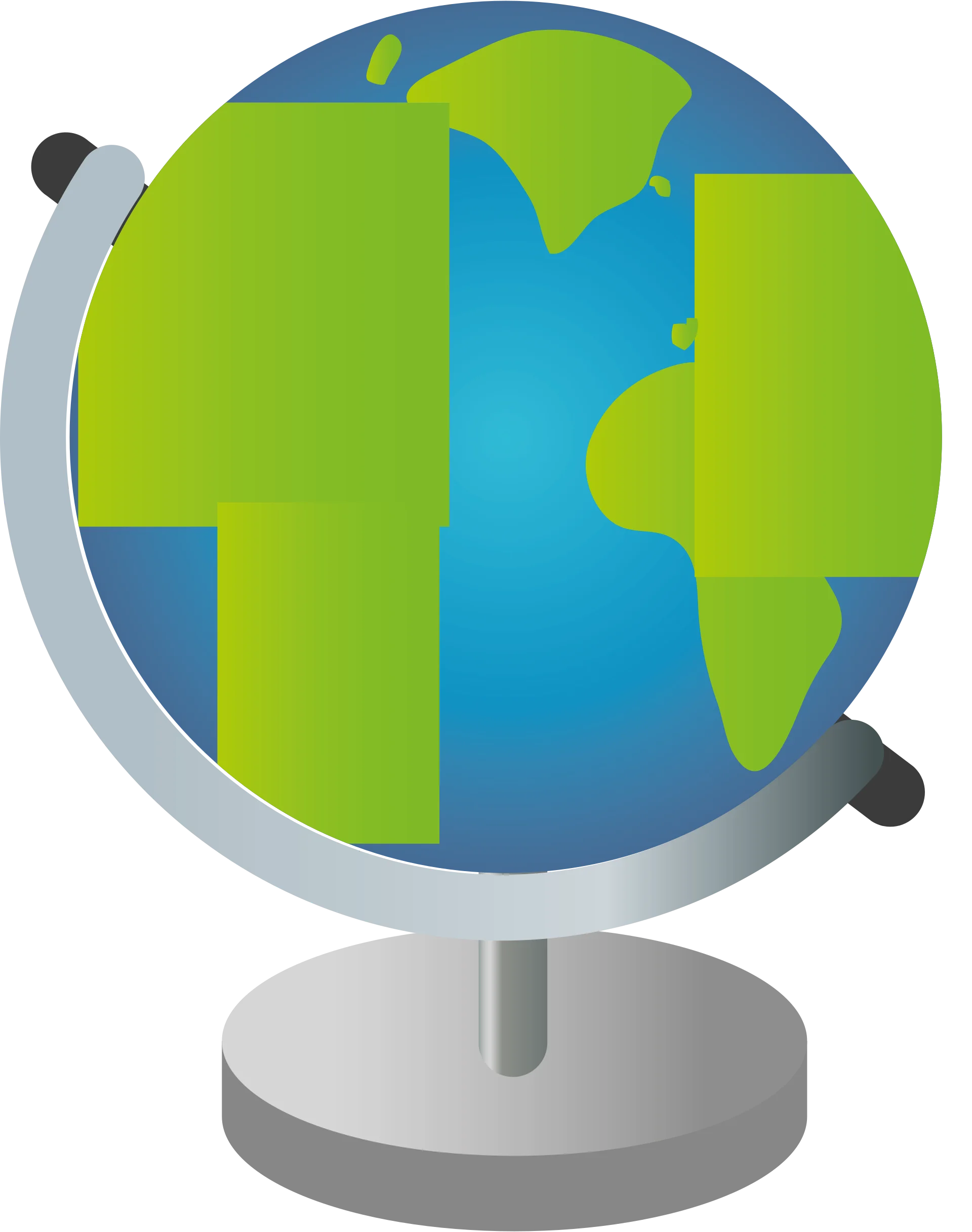 Stylized Earth Globe Clipart Showcasing Continents and Oceans in Geometric Design