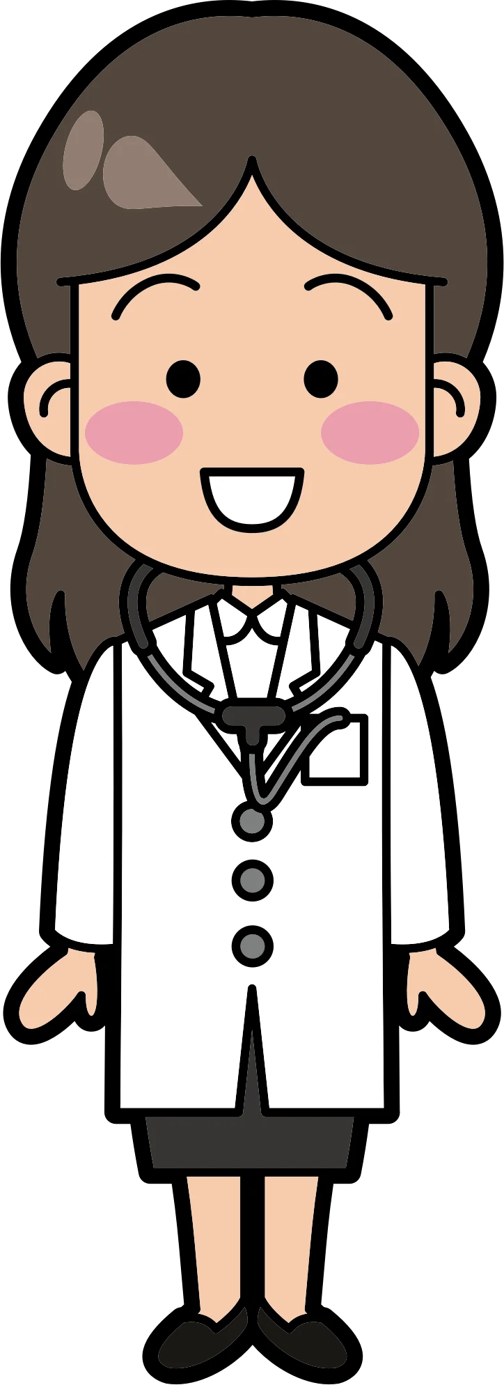 Cheerful Medical Professional Cartoon Doctor Clipart Illustration