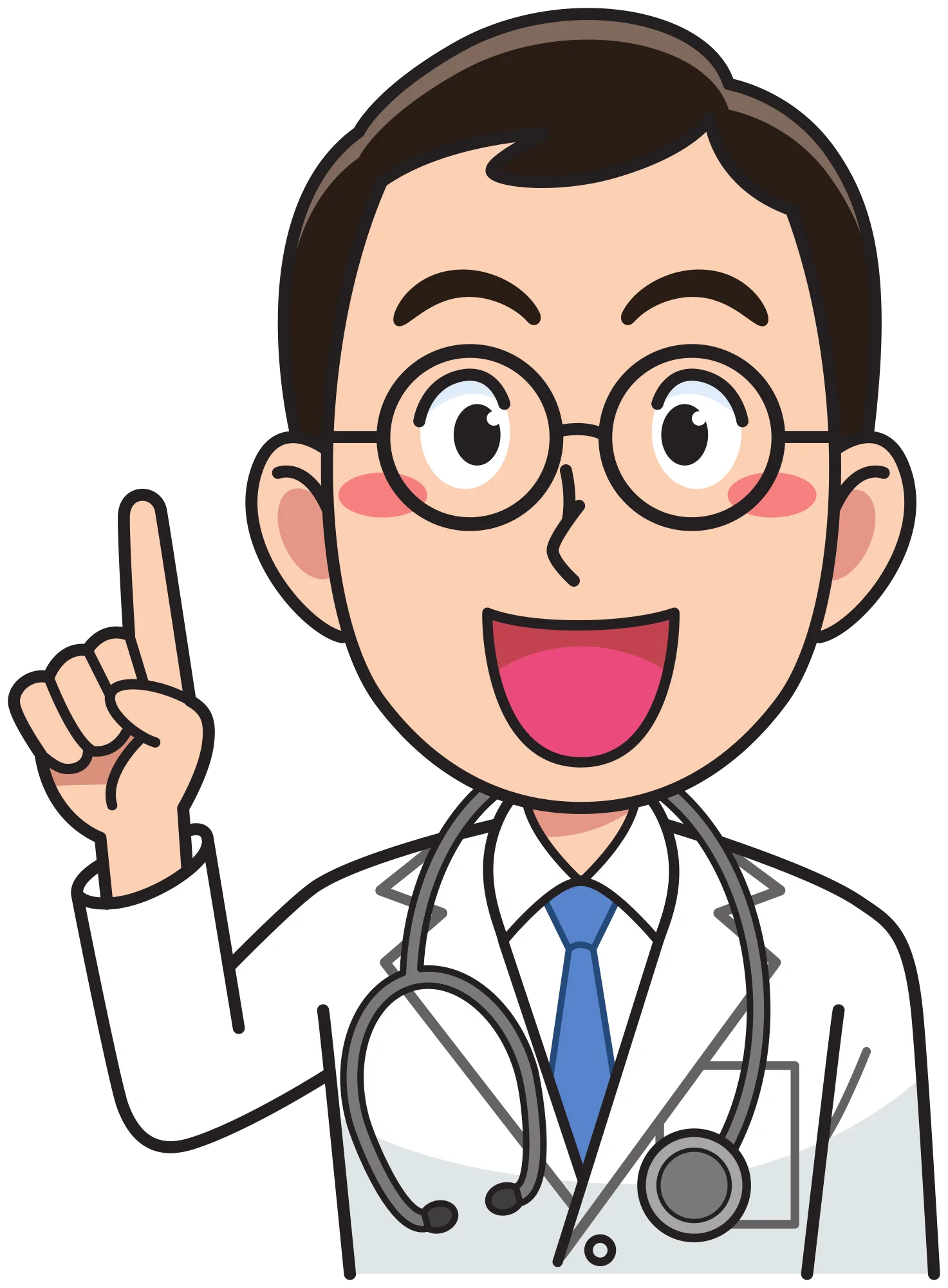 Cheerful Medical Professional Clipart Illustration with Playful Gesture