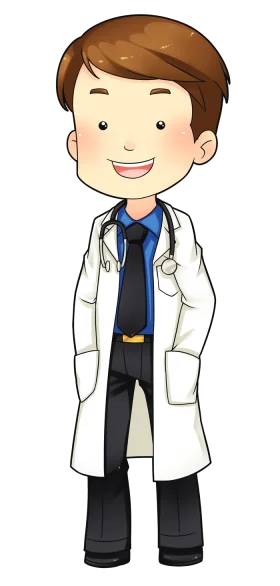 Cheerful Young Medical Professional Cartoon Doctor Clipart Illustration