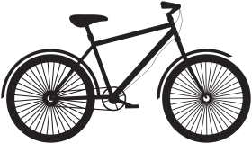 Classic Black Minimalist Bicycle Clipart Design for Simple Graphic Illustration