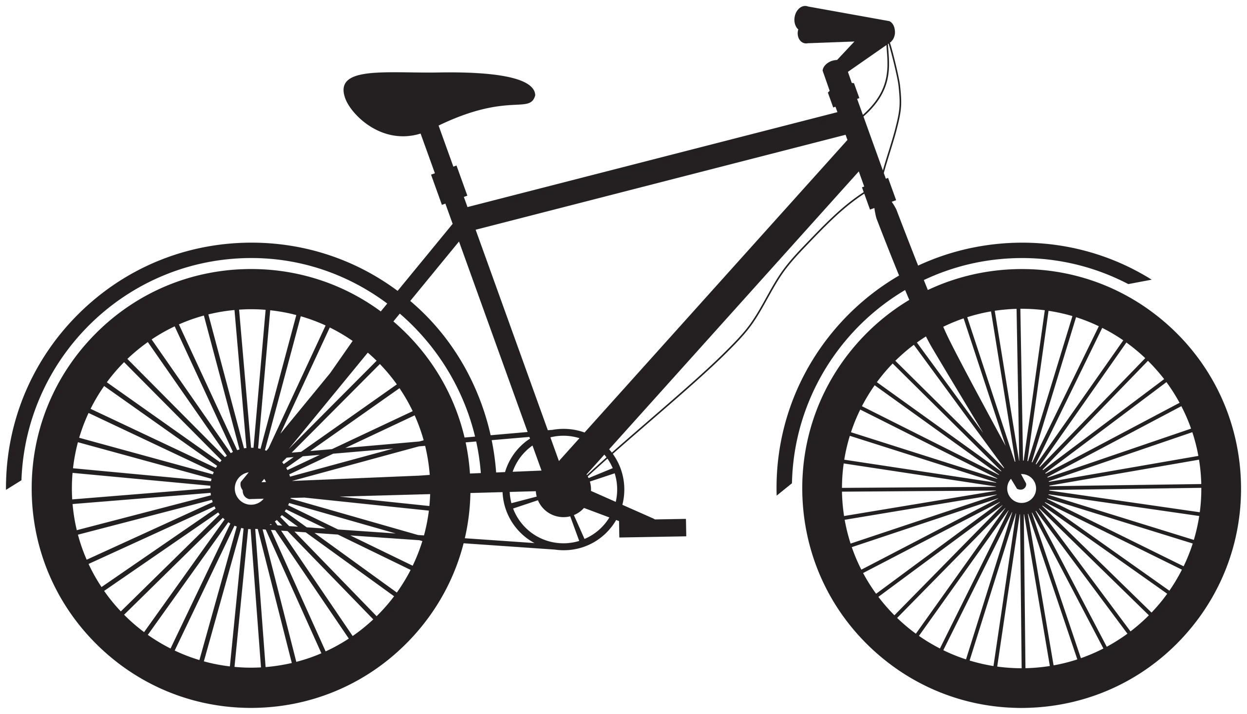 Classic Black Minimalist Bicycle Clipart Design for Simple Graphic Illustration