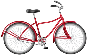 Classic Red Bicycle Clipart Design with Sleek Urban Commuter Profile