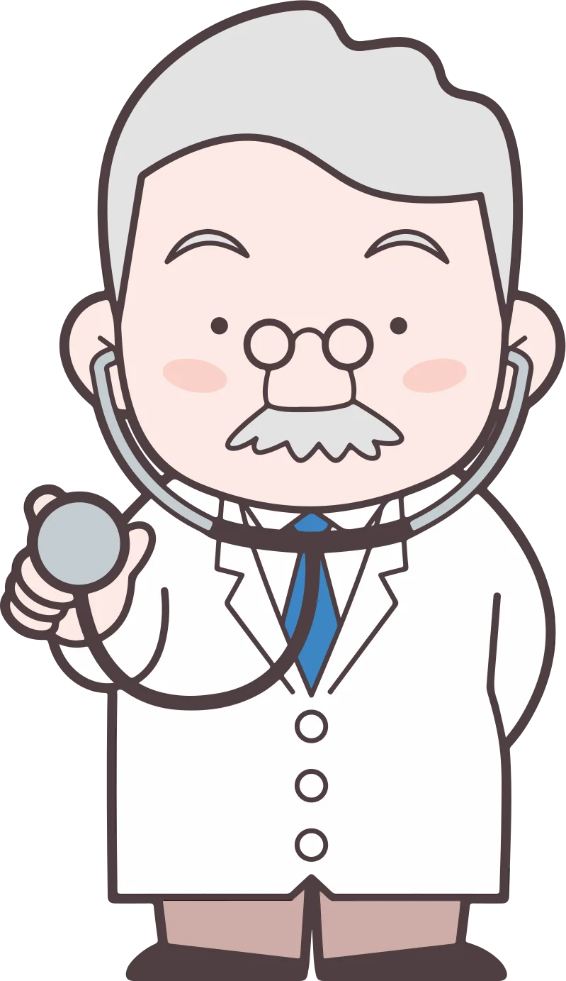 Friendly Cartoon Doctor Clipart with Stethoscope and Cheerful Expression