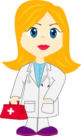 Friendly Cartoon Medical Professional Clipart Illustration in Cheerful Style