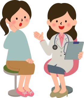 Friendly Medical Consultation Cartoon Clipart Illustration of Patient and Doctor