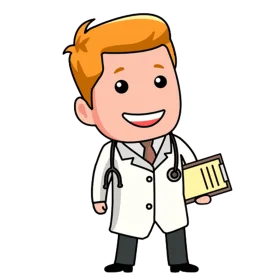 Friendly Medical Professional Cartoon Doctor Clipart Illustration
