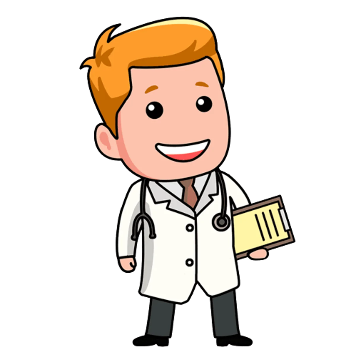Friendly Medical Professional Cartoon Doctor Clipart Illustration