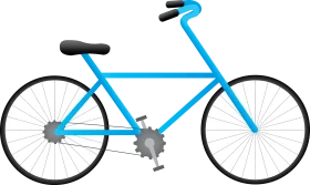 Minimalist Sky Blue Bicycle Clipart Illustration with Clean Lines