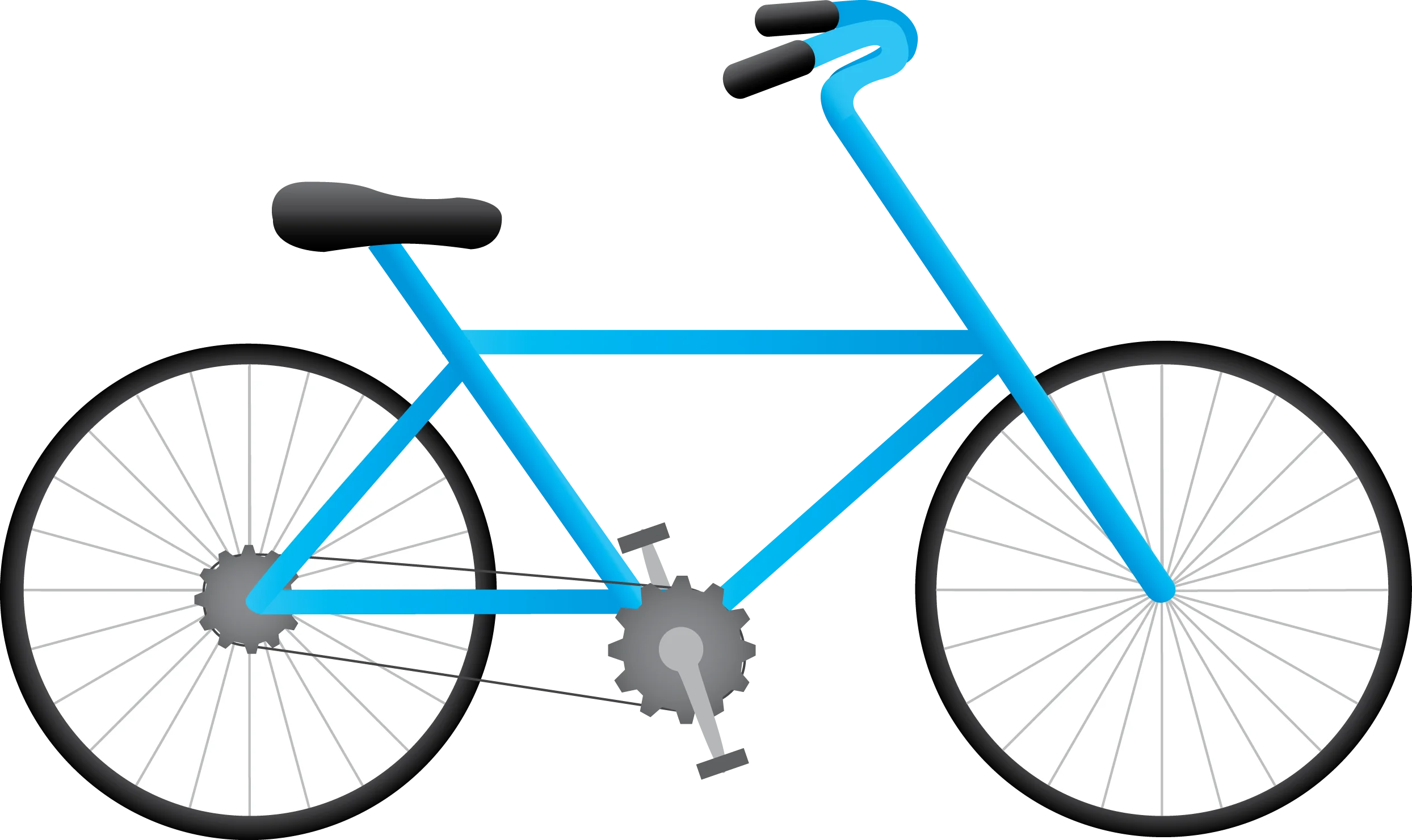 Minimalist Sky Blue Bicycle Clipart Illustration with Clean Lines