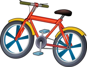 Playful and Colorful Children's Bicycle Clipart with Bold Geometric Design