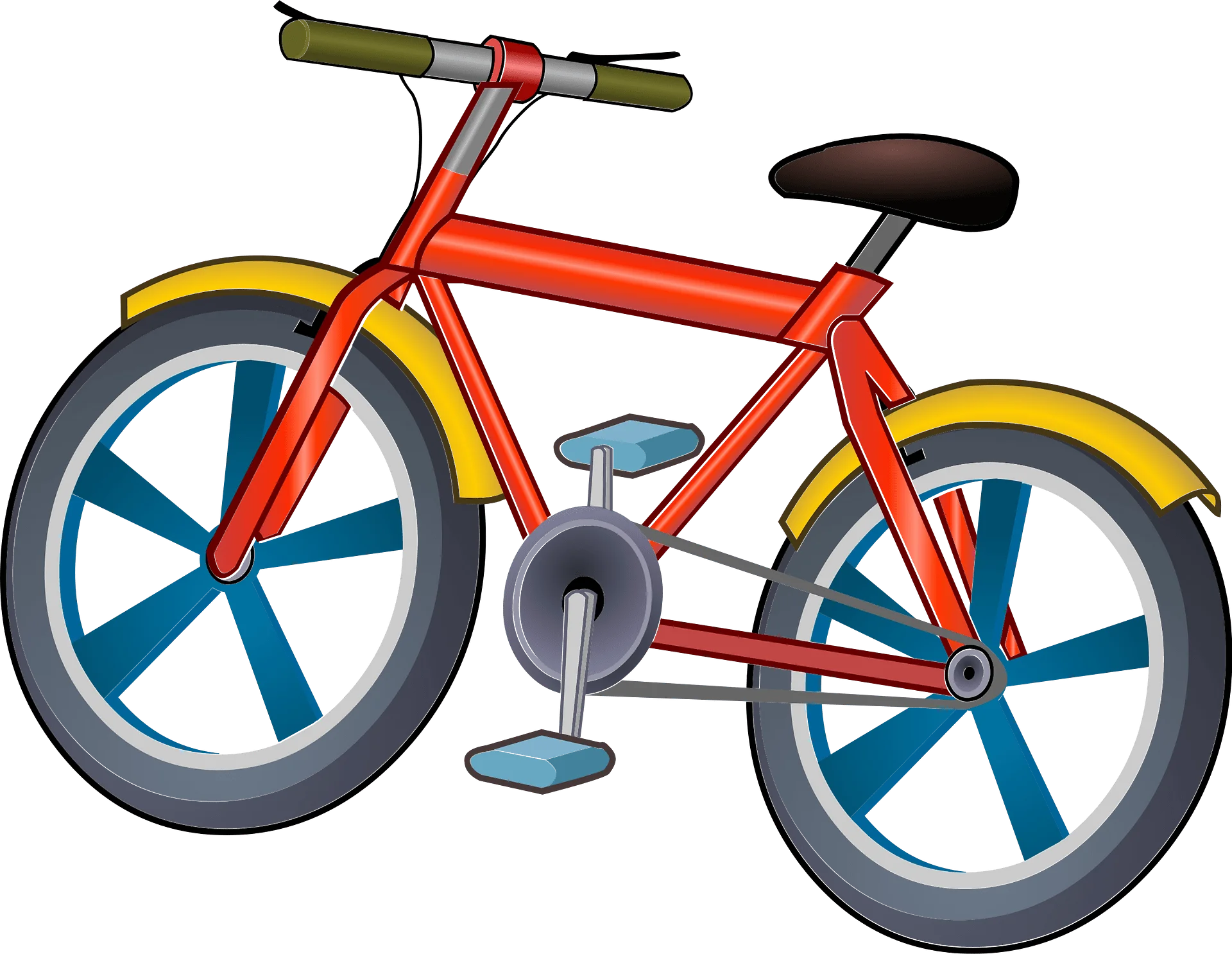 Playful and Colorful Children's Bicycle Clipart with Bold Geometric Design