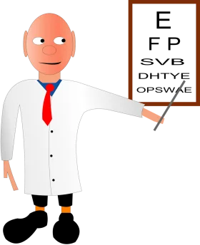 Professional Eye Doctor Clipart Illustration with Eye Chart Examination