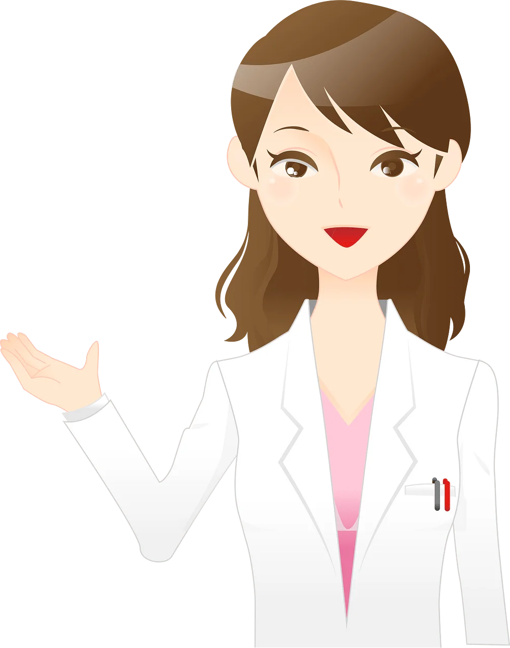 Professional Female Healthcare Professional Clipart Illustration in White Coat