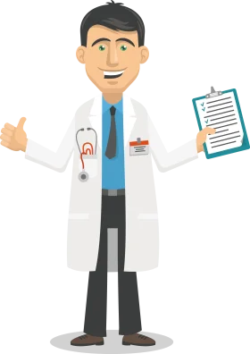 Professional Healthcare Practitioner Clipart Standing Confidently with Clipboard